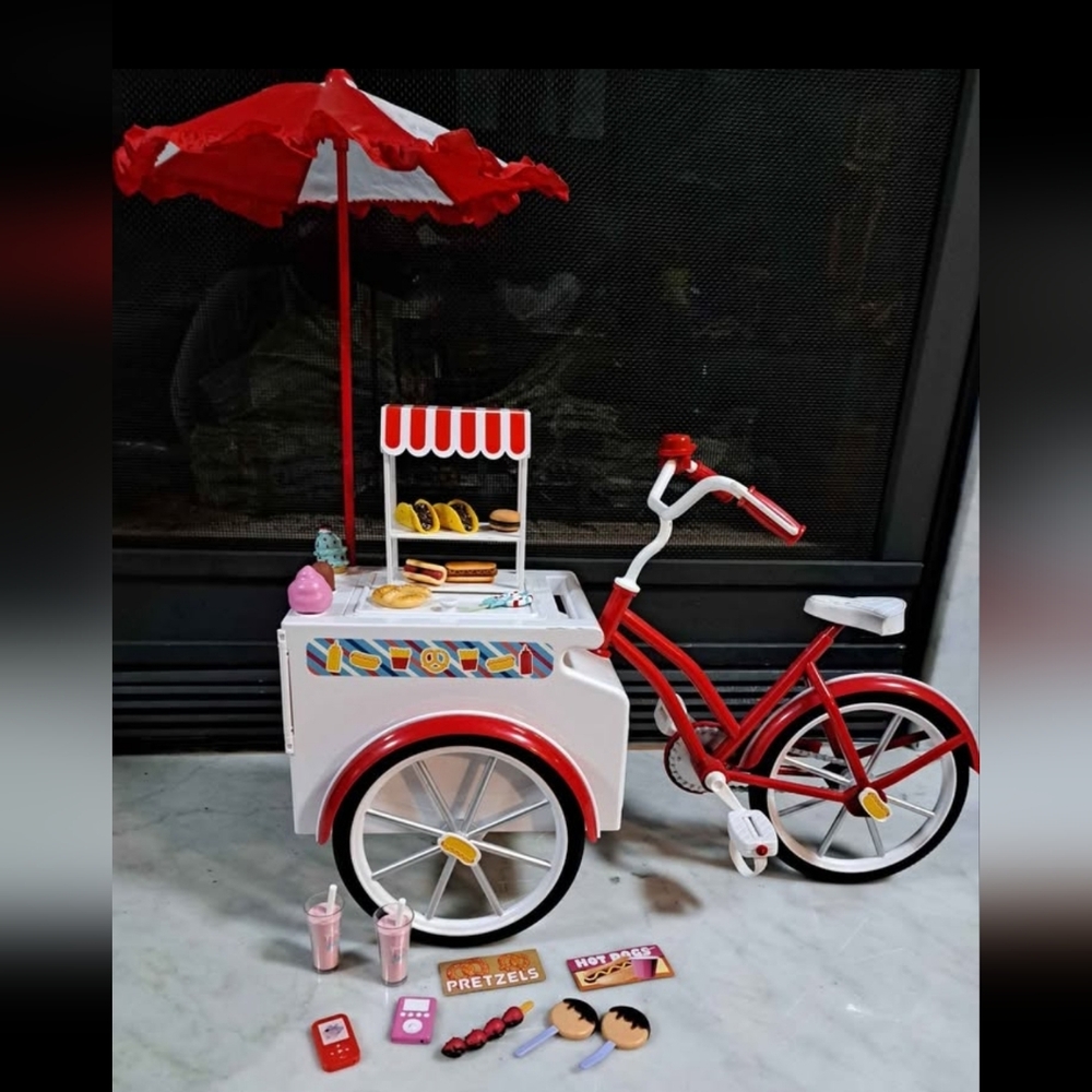 My Life As Red and White Kids Toy Food Cart